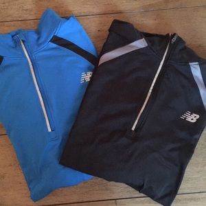 2 men’s S 3/4 zip long sleeve running pull overs!